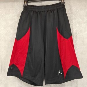 Jordan Basketball Shorts Mens Small Black Red Jumpman Durasheen Mesh 638144-011